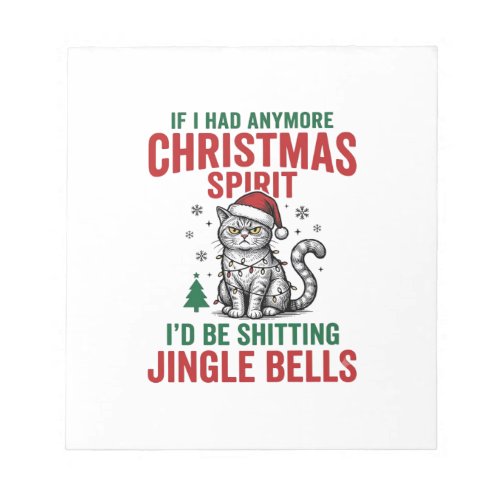 Funny Christmas Cat Spirit Vintage Engraving Desig Notepad