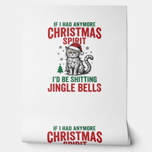 Funny Christmas Cat Spirit Vintage Engraving Desig Wallpaper