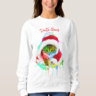 Funny Christmas Cat Sweatshirt Santa Claws