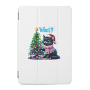 Funny Christmas Cat What with Tree Sticker iPad Mini Cover