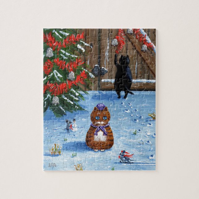Funny Christmas Cats and Mice Creationarts Jigsaw Puzzle (Vertical)