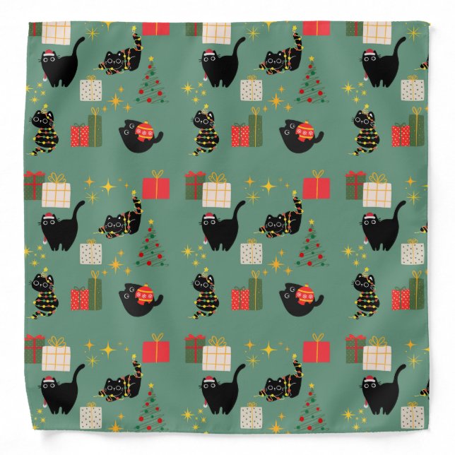 Funny Christmas Cats Bandana (Front)