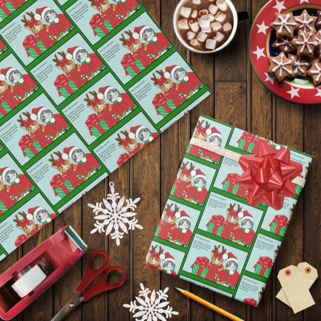 Funny Christmas Cats Costumes Holiday Humor Wrapping Paper (Creator Uploaded)