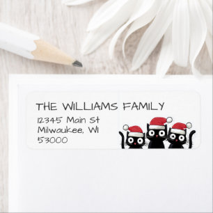 Funny Christmas Cats Holiday Label
