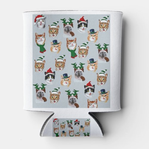 Funny Christmas Cats Lovely Fun Cats Design Can Cooler