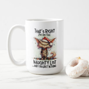 Funny Christmas Cats Naughty List Coffee Mug