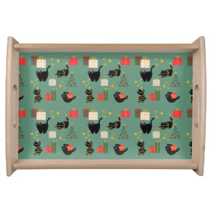 Funny Christmas Cats Serving Tray