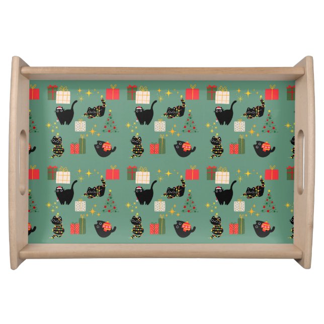 Funny Christmas Cats Serving Tray (Front)