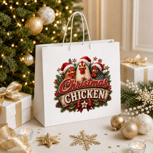 Funny Christmas chicken gift bag