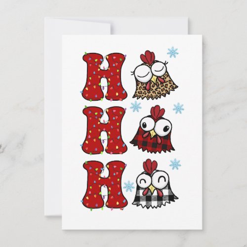 Funny Christmas Chicken Ho Ho Ho Card