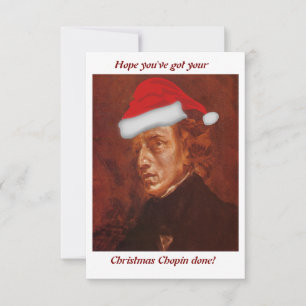 Funny Christmas Chopin - Santa Hat - Blank Inside Card