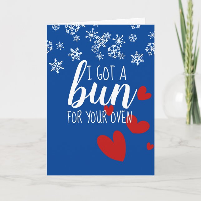 Funny Christmas cinnamon bun baking bakery Holiday Card (Front)