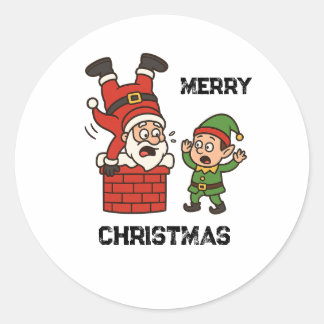 funny Christmas Classic Round Sticker