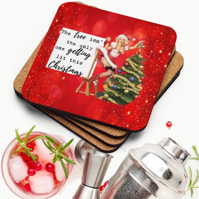 Funny Christmas Coaster Retro Gift Best Friend Lit (Creator Uploaded)