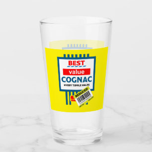Funny Christmas Cognac Label Glass