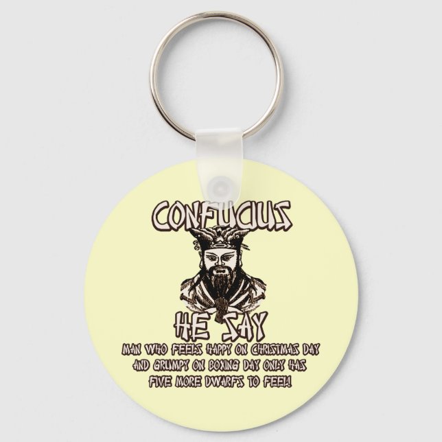 Funny Christmas Confucius Keychain (Front)