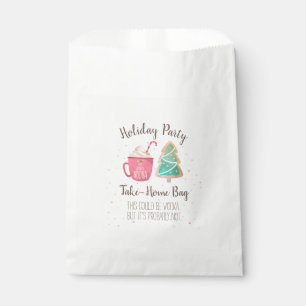 Funny Christmas Cookie + Cocoa Mug Holiday Party Favor Bag