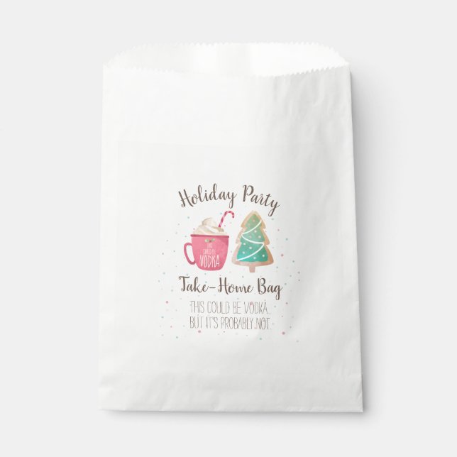 Funny Christmas Cookie + Cocoa Mug Holiday Party Favor Bag (Front)