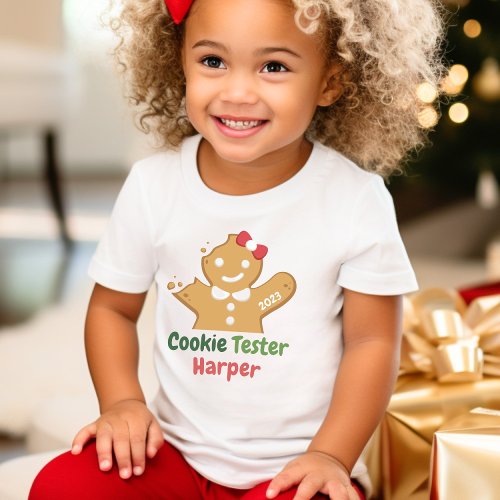 Funny Christmas Cookie Tester Holiday Baking  Todd Toddler T_shirt