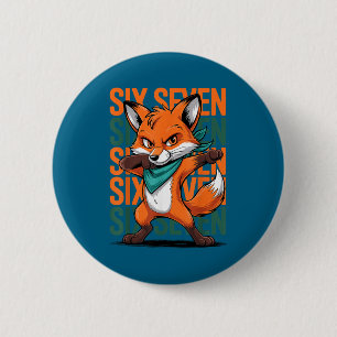 Funny Christmas Cool Fox Dabbing Xmas Dab Six Seve Button