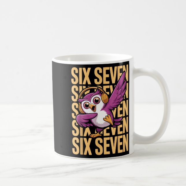 Funny Christmas Cool Owl Dabbing Xmas Dab Six Seve Coffee Mug (Right)