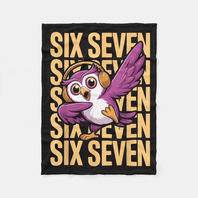 Funny Christmas Cool Owl Dabbing Xmas Dab Six Seve Fleece Blanket (Front)