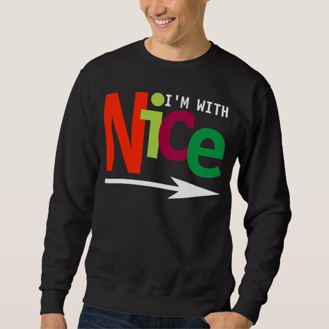 Funny Christmas Couple Matching Naughty & Nice #2 Sweatshirt (Front)
