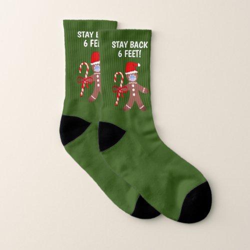 Funny Christmas Covid 19 Face Mask Gingerbread Man Socks