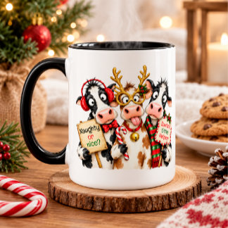 Funny Christmas Cow Mug