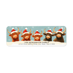 Funny Christmas Cow Return Address Labels