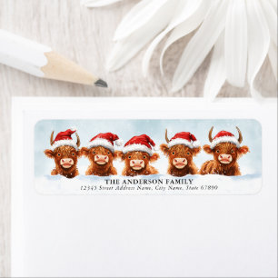 Funny Christmas Cow Return Address Labels