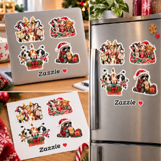 Funny Christmas Cow Sticker
