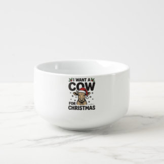 Funny Christmas Cow Vintage Holiday Shirt Design_1 Soup Mug