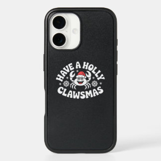 Funny Christmas Crab With Santa Hat Holiday iPhone 16 Case