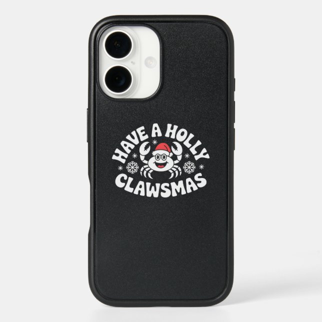 Funny Christmas Crab With Santa Hat Holiday Otterbox iPhone Case (Back)