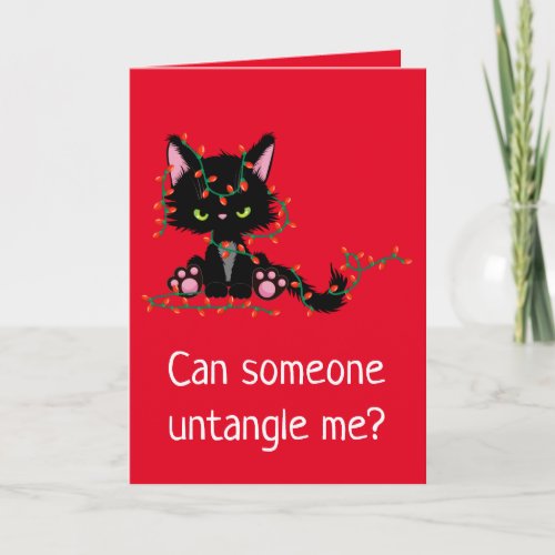 Funny Christmas Cranky Cat Card