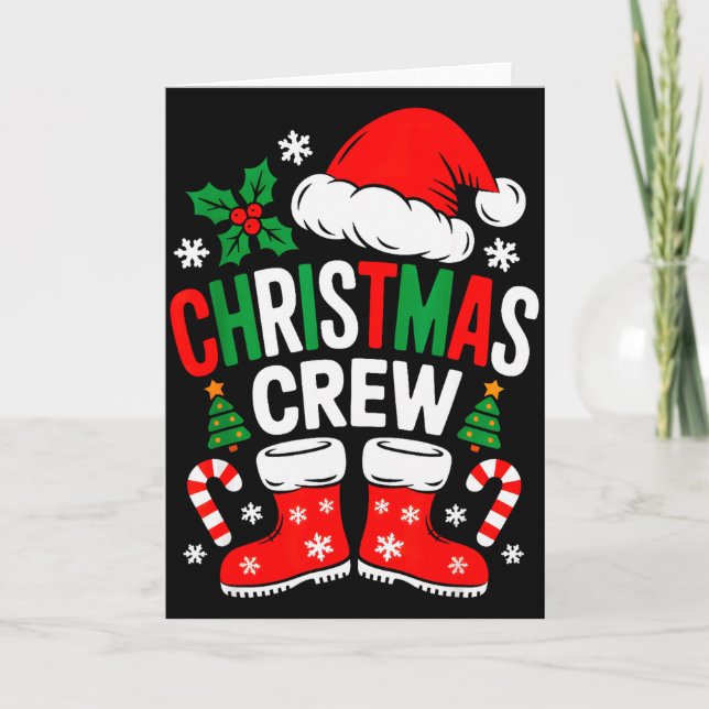Funny Christmas Crew Xmas Squad Santa Family Pajam Card (Front)