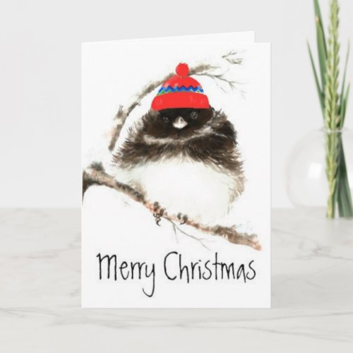 Funny Christmas Custom Cute Winter Chilly Bird Holiday Card