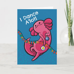 Funny Christmas Cute Axolotl with Ornaments Card