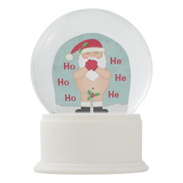 Funny Christmas Cute Custom Naughty Santa Snow Globe (Front)