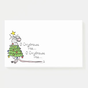 Funny Christmas Cute Mouse Tree Cartoon Post-it Notes