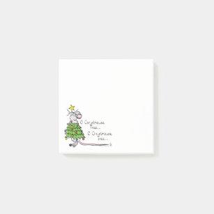 Funny Christmas Cute Mouse Tree Cartoon Post-it Notes
