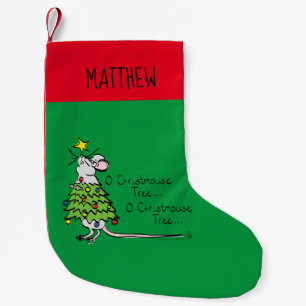 Funny Christmas Cute Mouse Tree Cartoon Small Christmas Stocking