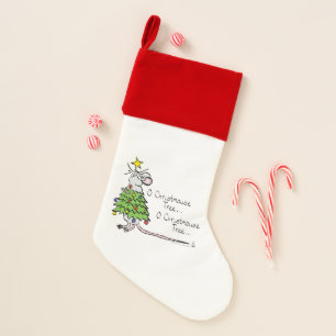 Funny Christmas Cute Mouse Tree Cartoon Stocking
