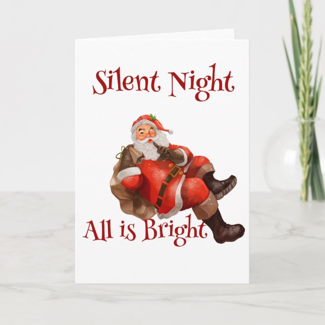 Funny Christmas Cute Santa Claus Greeting Card (Front)