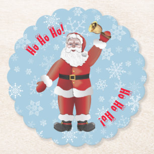 Funny Christmas Cute Santa ho ho ho Cartoon Paper Coaster