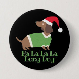 Funny Christmas Dachshund Button