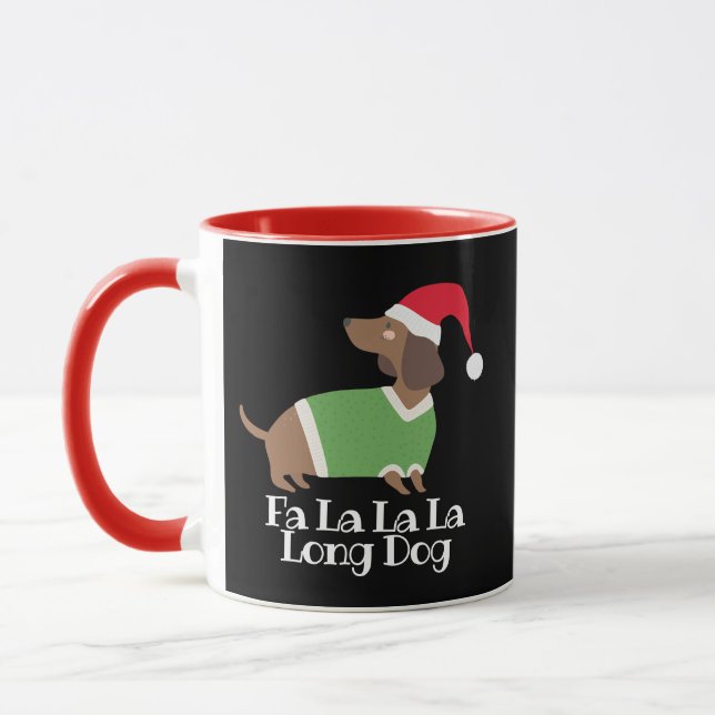 Funny Christmas Dachshund  Mug (Left)