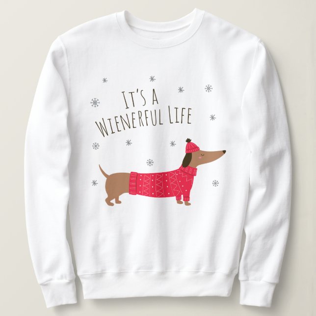 Funny Christmas Dachshund Sweatshirt (Design Front)