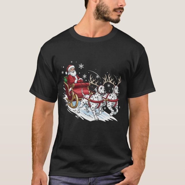 Funny Christmas Dalmatian Dogs Lover Xmas T-Shirt (Front)